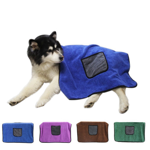 Dog Bath Towel With Pocket