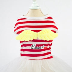 Stripes Top with Angel Wings & Sweet Gauze Skirt