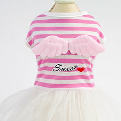 Stripes Top with Angel Wings & Sweet Gauze Skirt